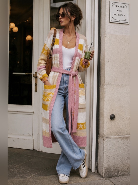 LoveShackFancy Jackets & Blazers - LoveShackFancy Grayson Duster Cardigan Desert Sunset M/L Belted Star Cotton